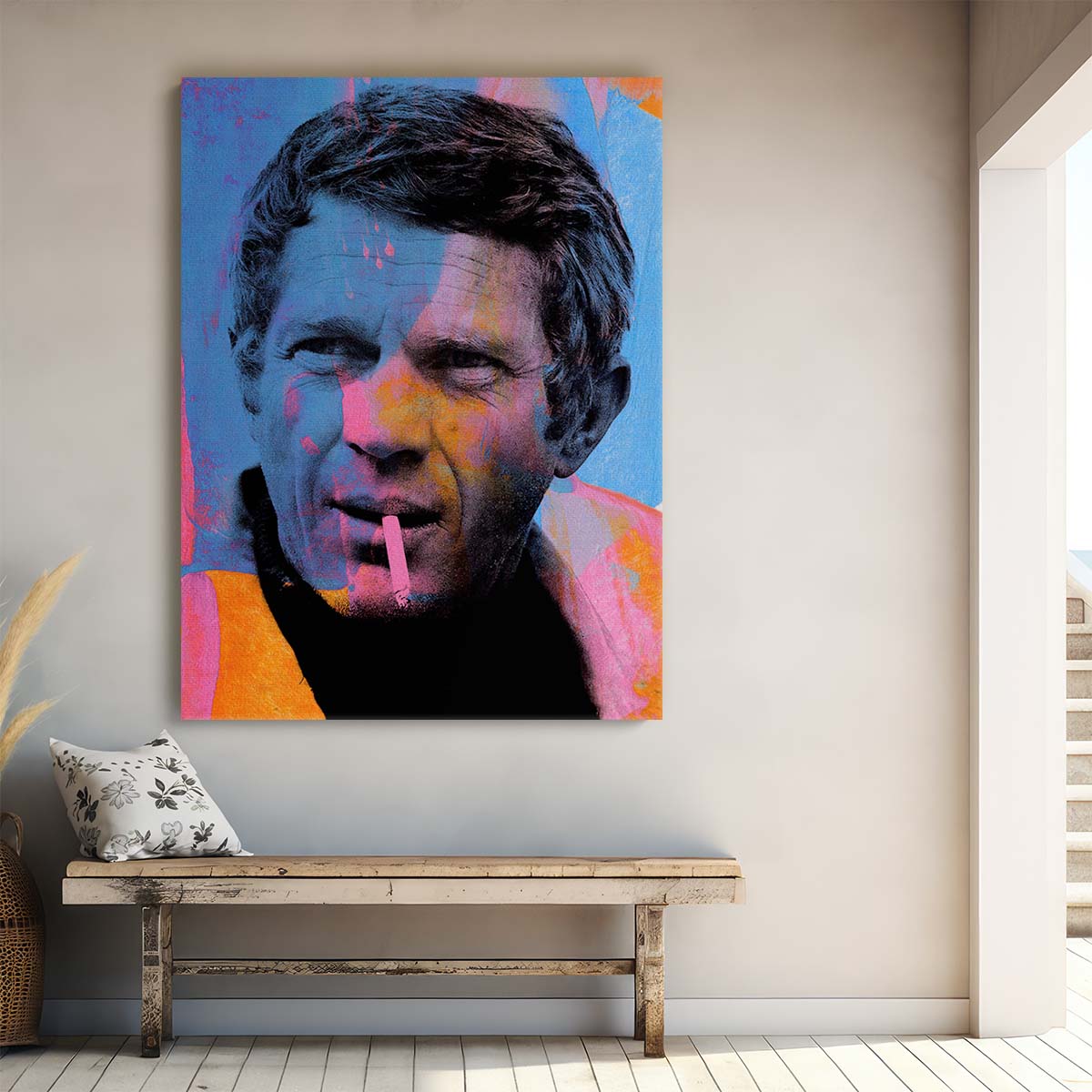 Steve McQueen Bright Colors Wall Art by Luxuriance Designs. Made in USA.