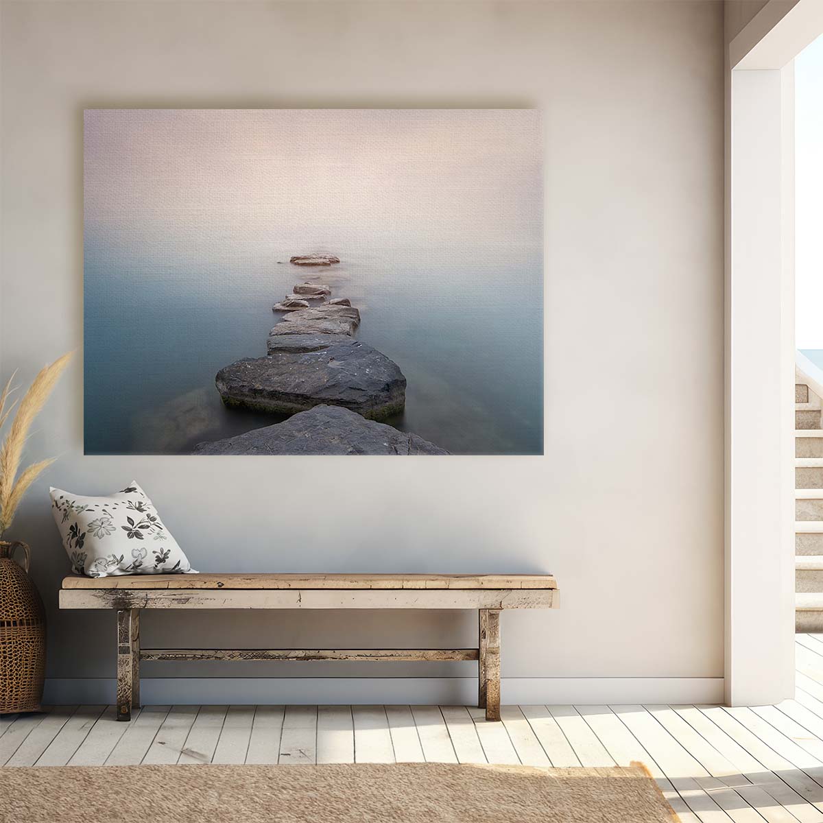 Tranquil Leman Lake Stones Serene Zen Photography Wall Art