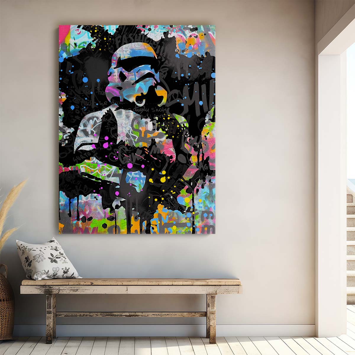 Storm Trooper Star Wars Graffiti Wall Art by Luxuriance Designs. Made in USA.