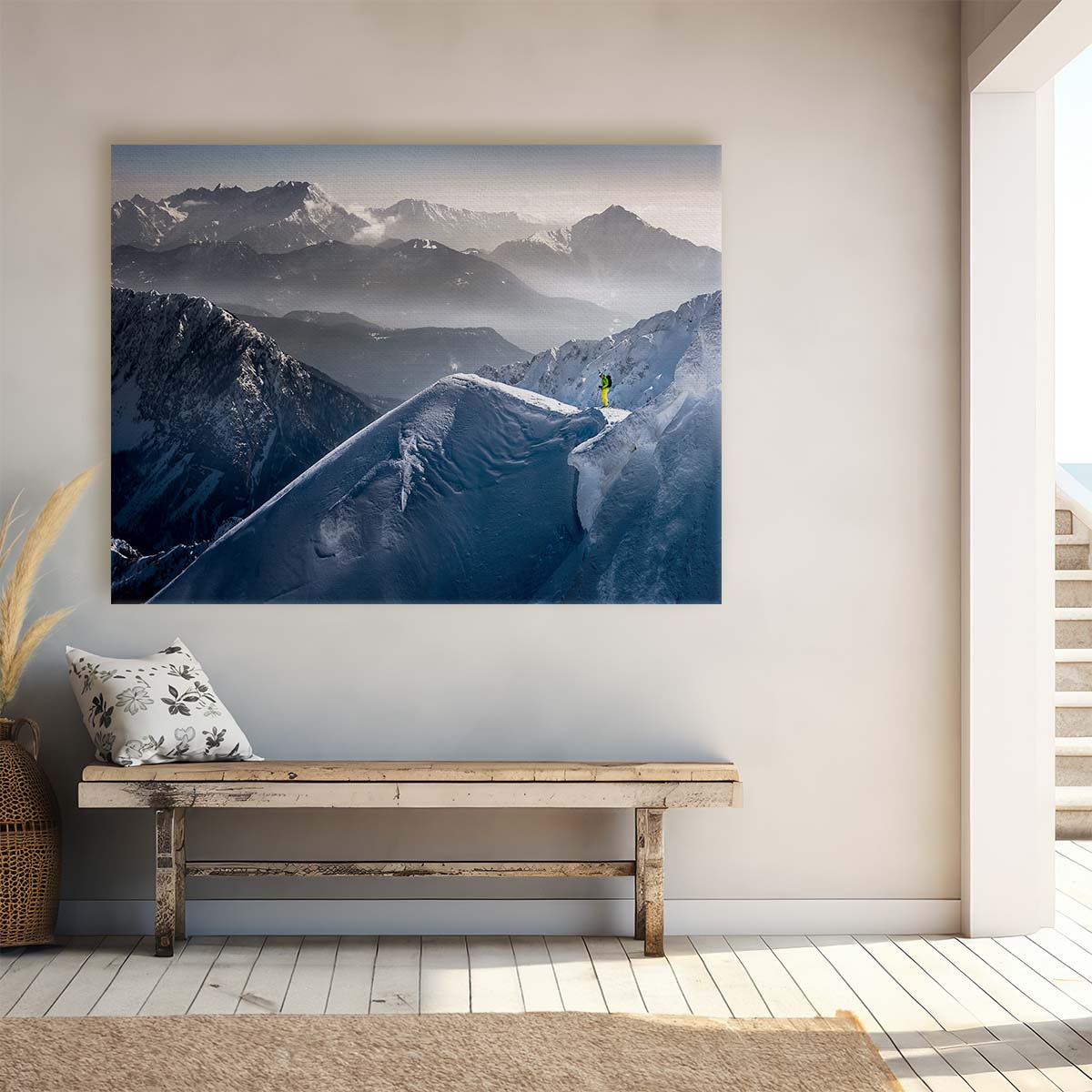 Alpine Ski Adventure SnowCapped Mountains Wall Art by Luxuriance Designs. Made in USA.