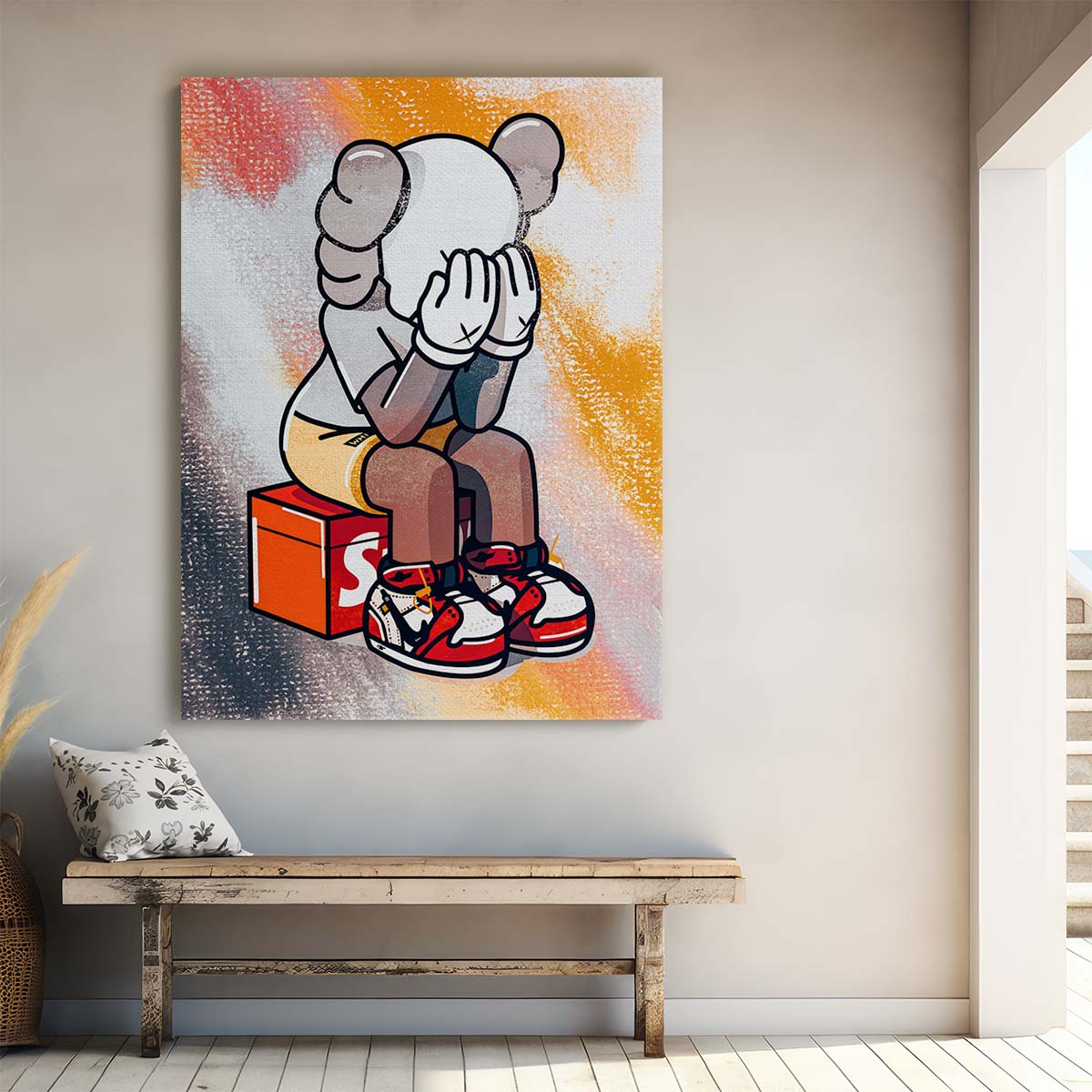 Supreme Kaws Cartoon Wall Art by Luxuriance Designs. Made in USA.