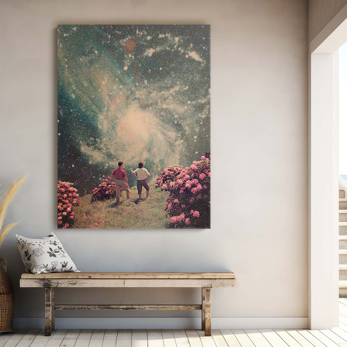 Surreal Starry Love Duo Digital Collage Art by Frank Moth by Luxuriance Designs, made in USA