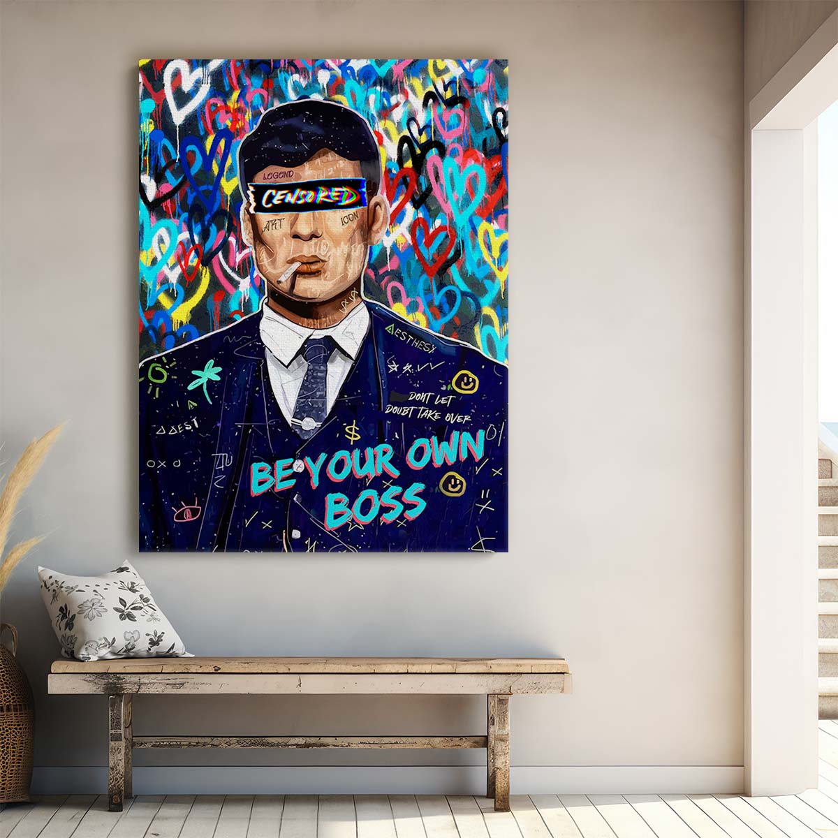 Thomas Shelby Godfather Graffiti Wall Art by Luxuriance Designs. Made in USA.
