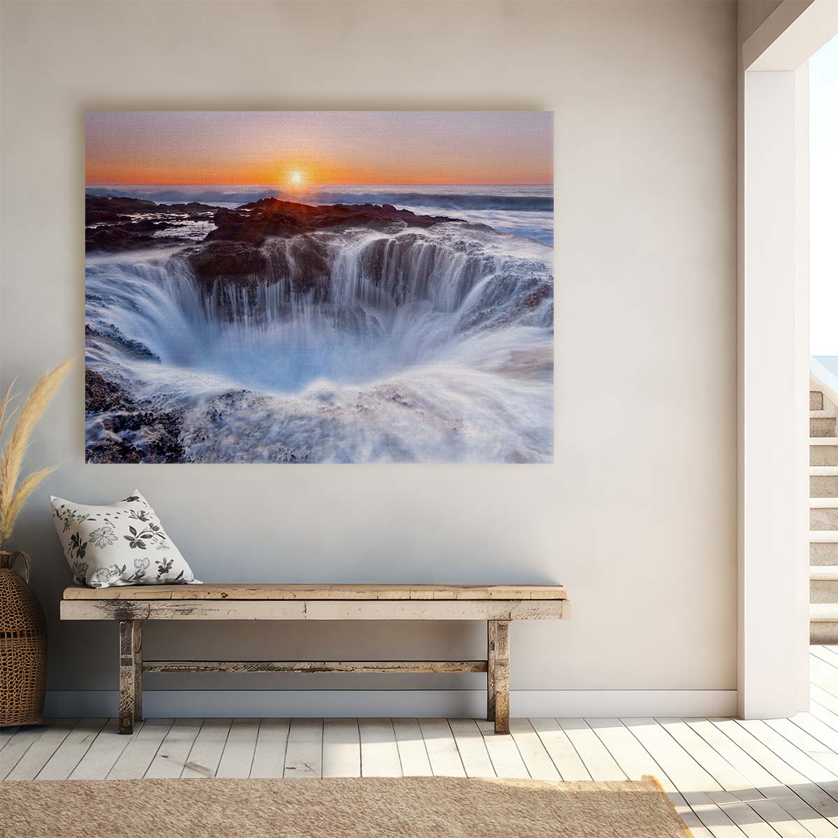 Thor's Well Oregon Silky Sunset Seascape Photography Wall Art