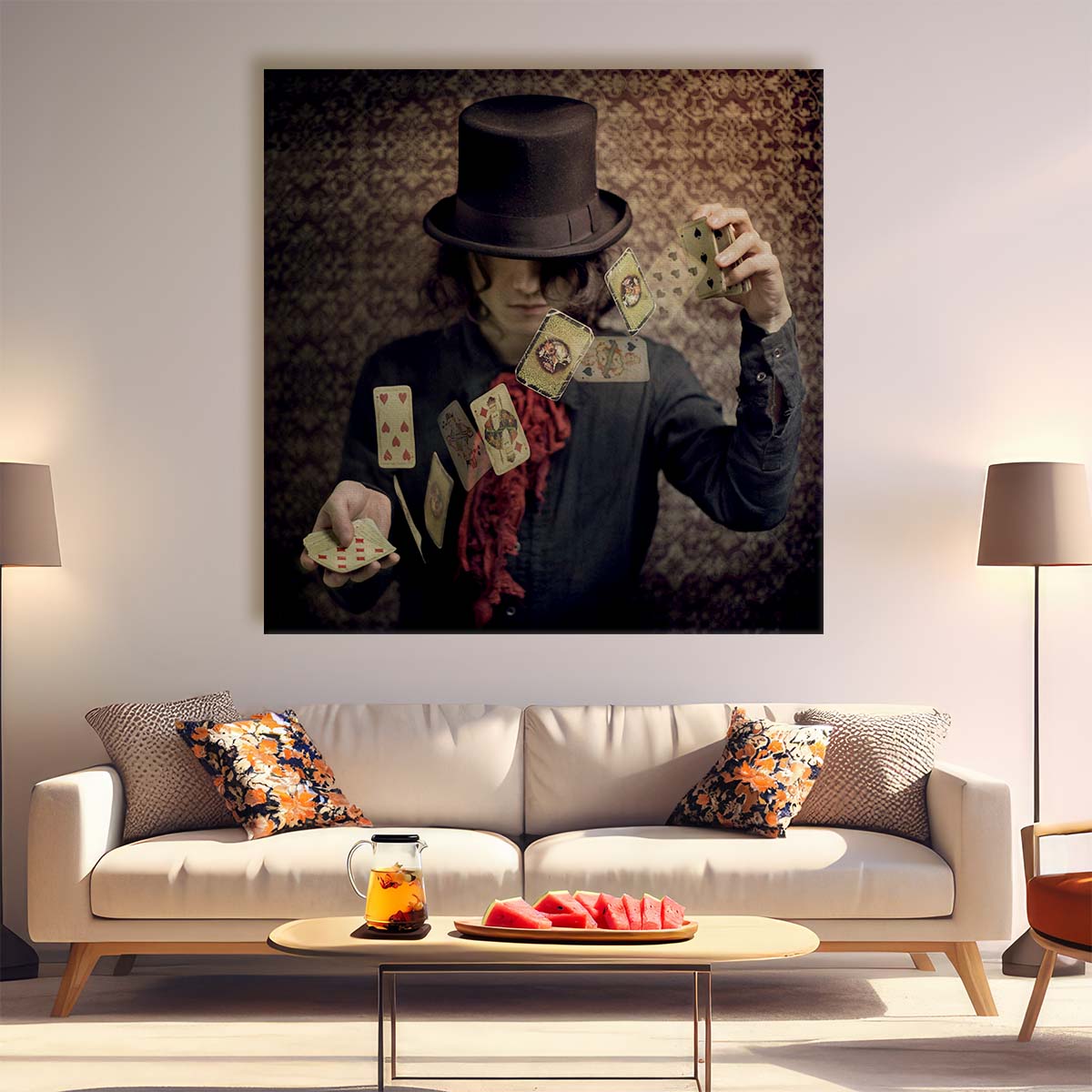 Classic Magician Portrait Vintage Card Tricks & Fortune Wall Art by Luxuriance Designs. Made in USA.