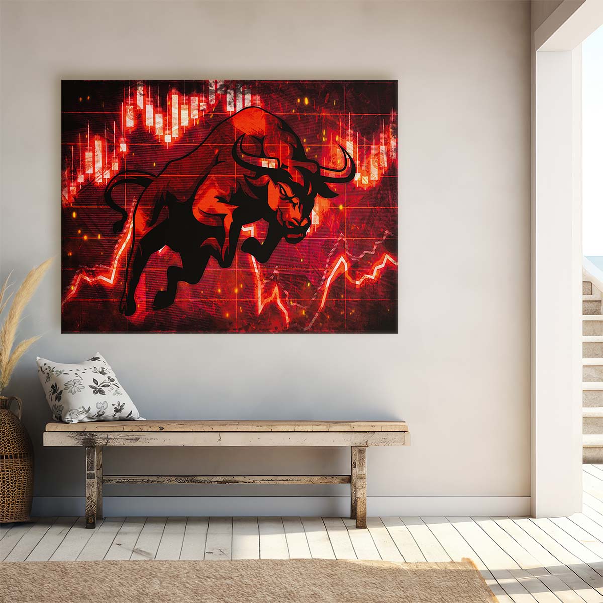 WallStreet Bull Wall Art by Luxuriance Designs. Made in USA.