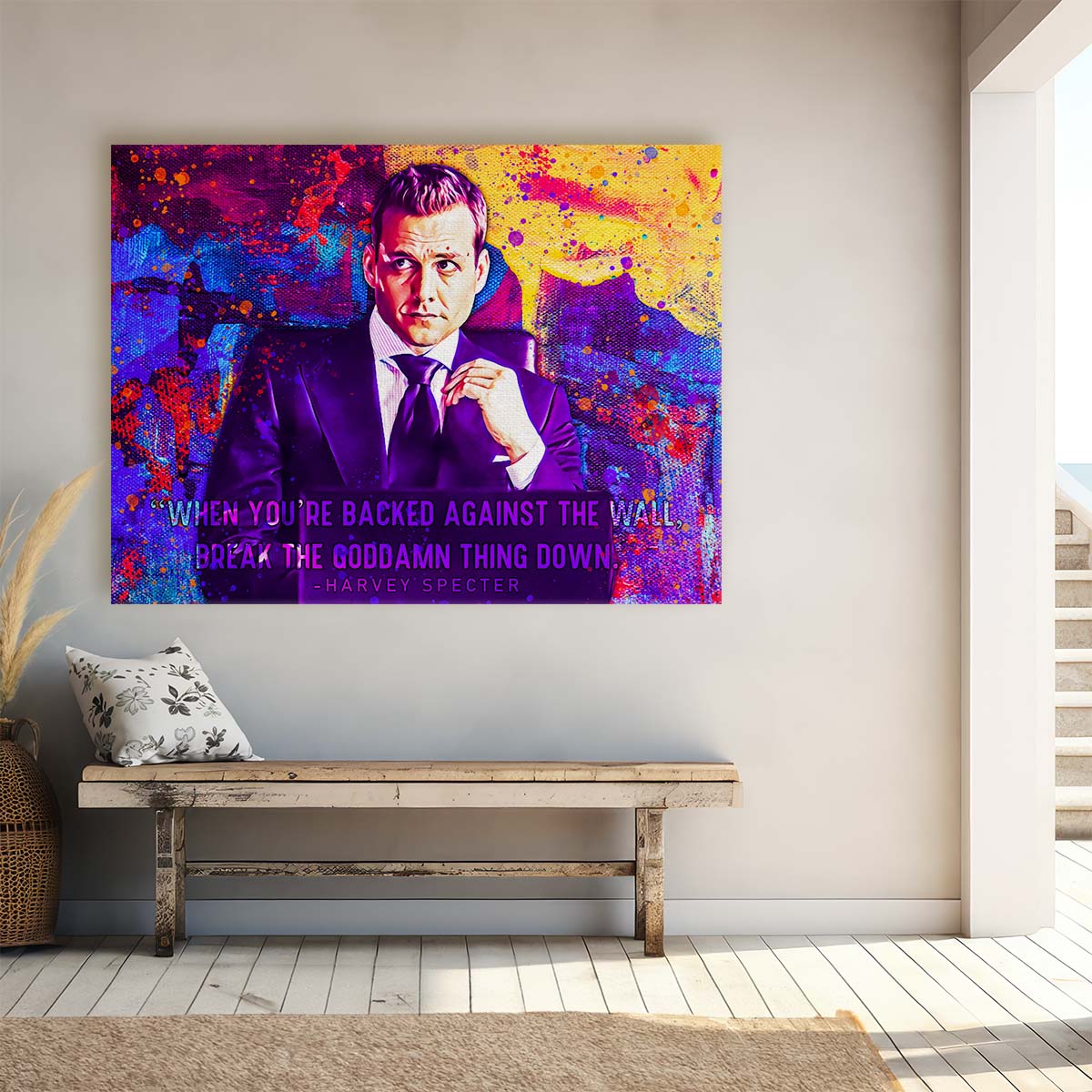 When You're Backed Against The Wall Harvey Specter Wall Art by Luxuriance Designs. Made in USA.