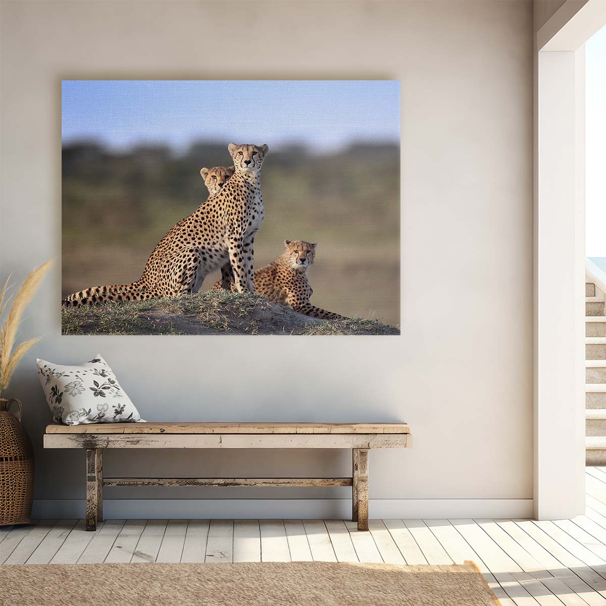 Savannah Cheetah Family Love & Protection Wall Art by Luxuriance Designs. Made in USA.