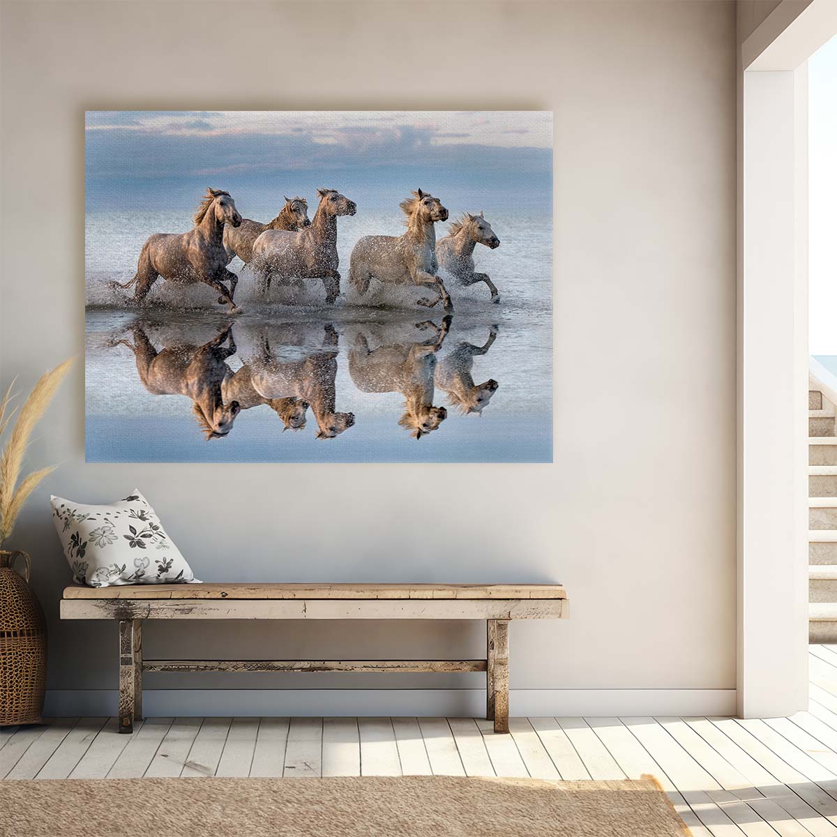 Camargue Wild Horses in Motion Wall Art by Luxuriance Designs. Made in USA.