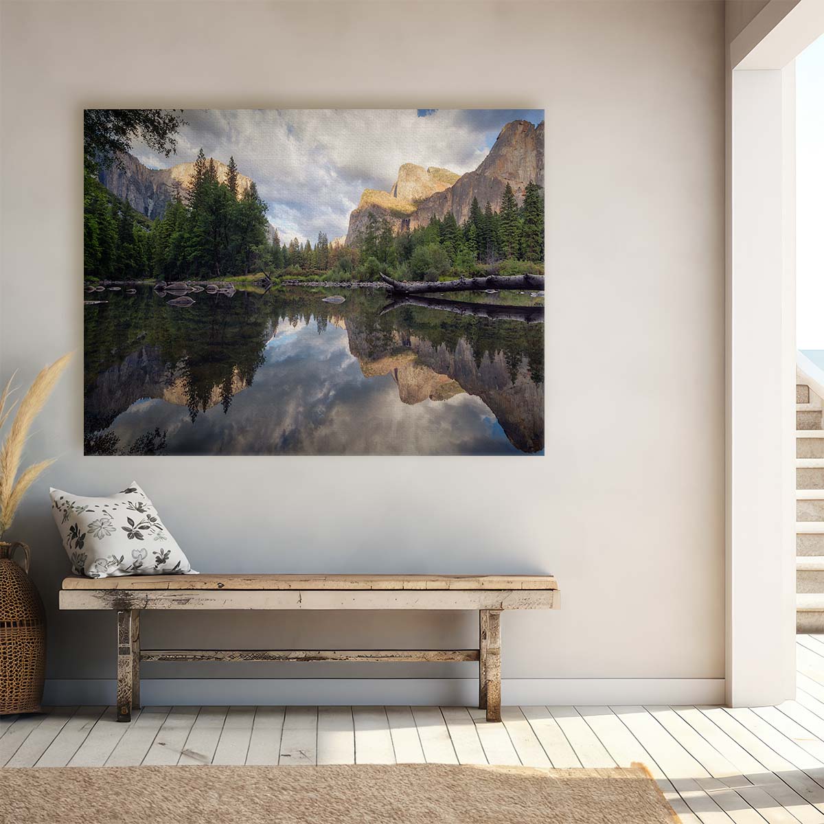 Yosemite Valley Sunrise Reflection Wall Art by Luxuriance Designs. Made in USA.