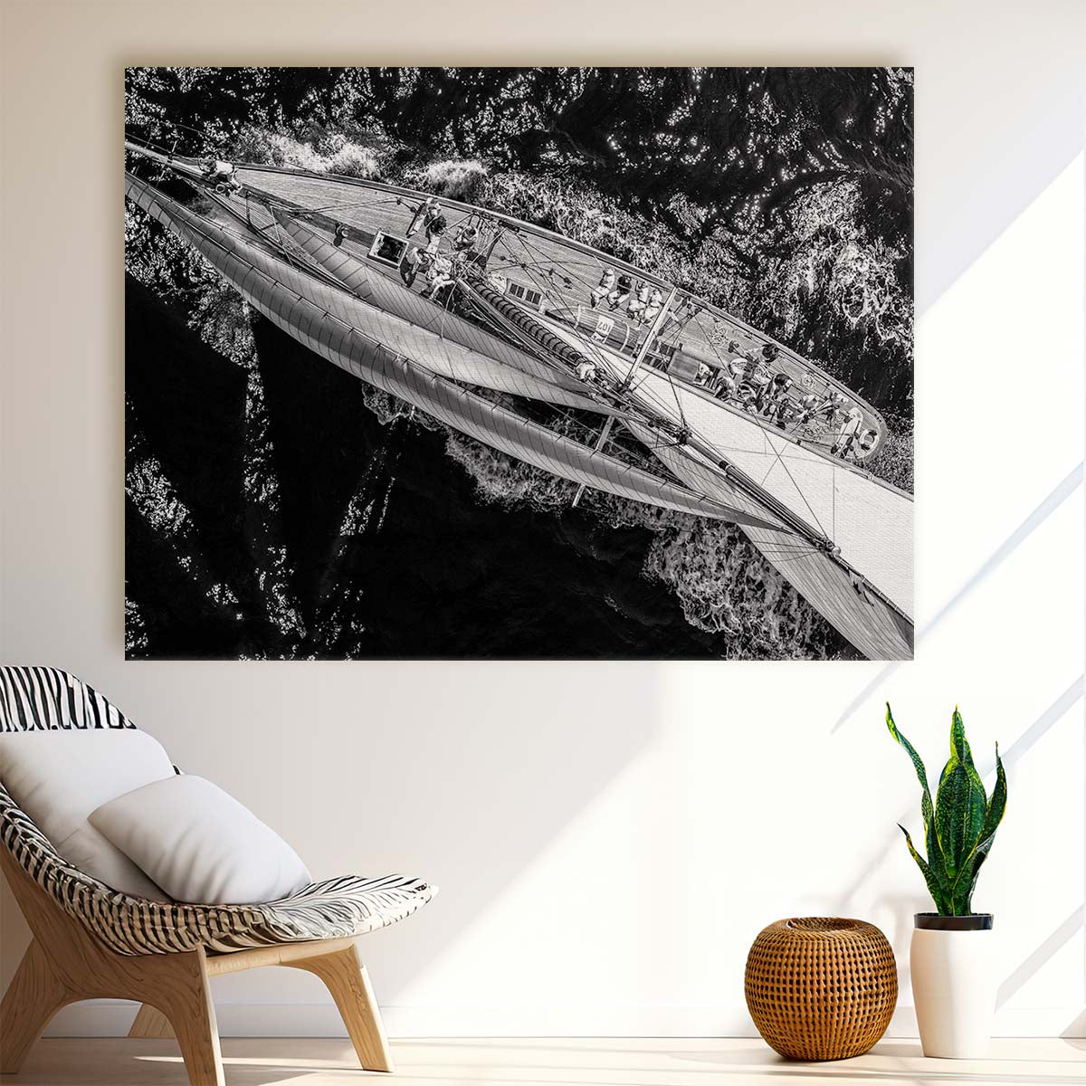 Antibes Yacht Race Aerial Maritime Masterpiece Wall Art by Luxuriance Designs. Made in USA.