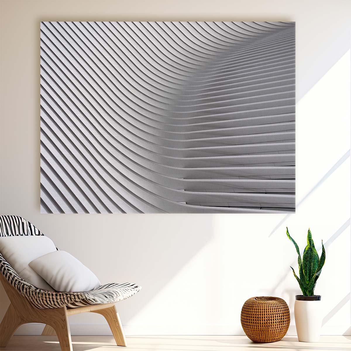 Santiago Calatrava Inspired Geometric Curves Wall Art by Luxuriance Designs. Made in USA.
