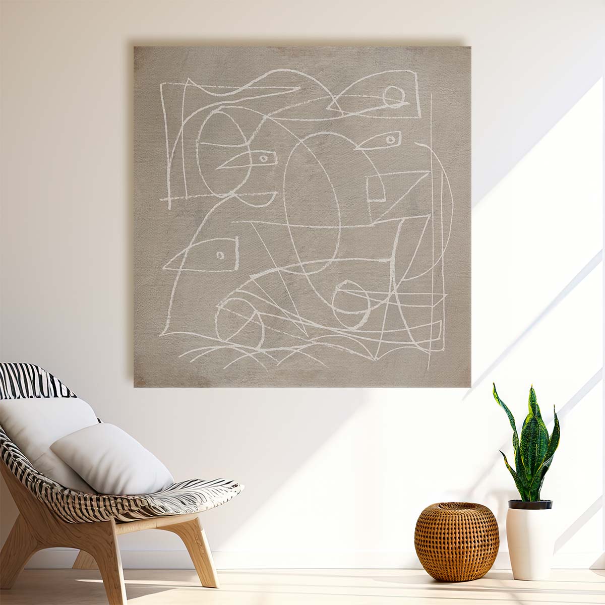 Modern Minimalist Abstract Acrylic Illustration by Dan Hobday Wall Art by Luxuriance Designs. Made in USA.