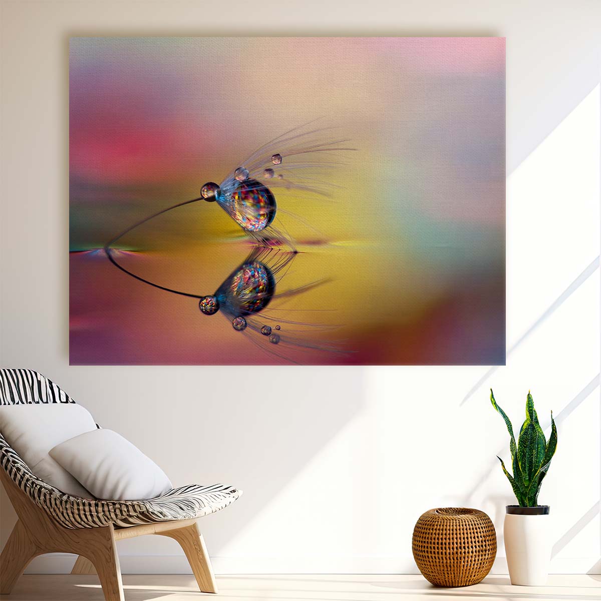 Pastel Water Droplets & Soft Reflections Wall Art by Luxuriance Designs. Made in USA.