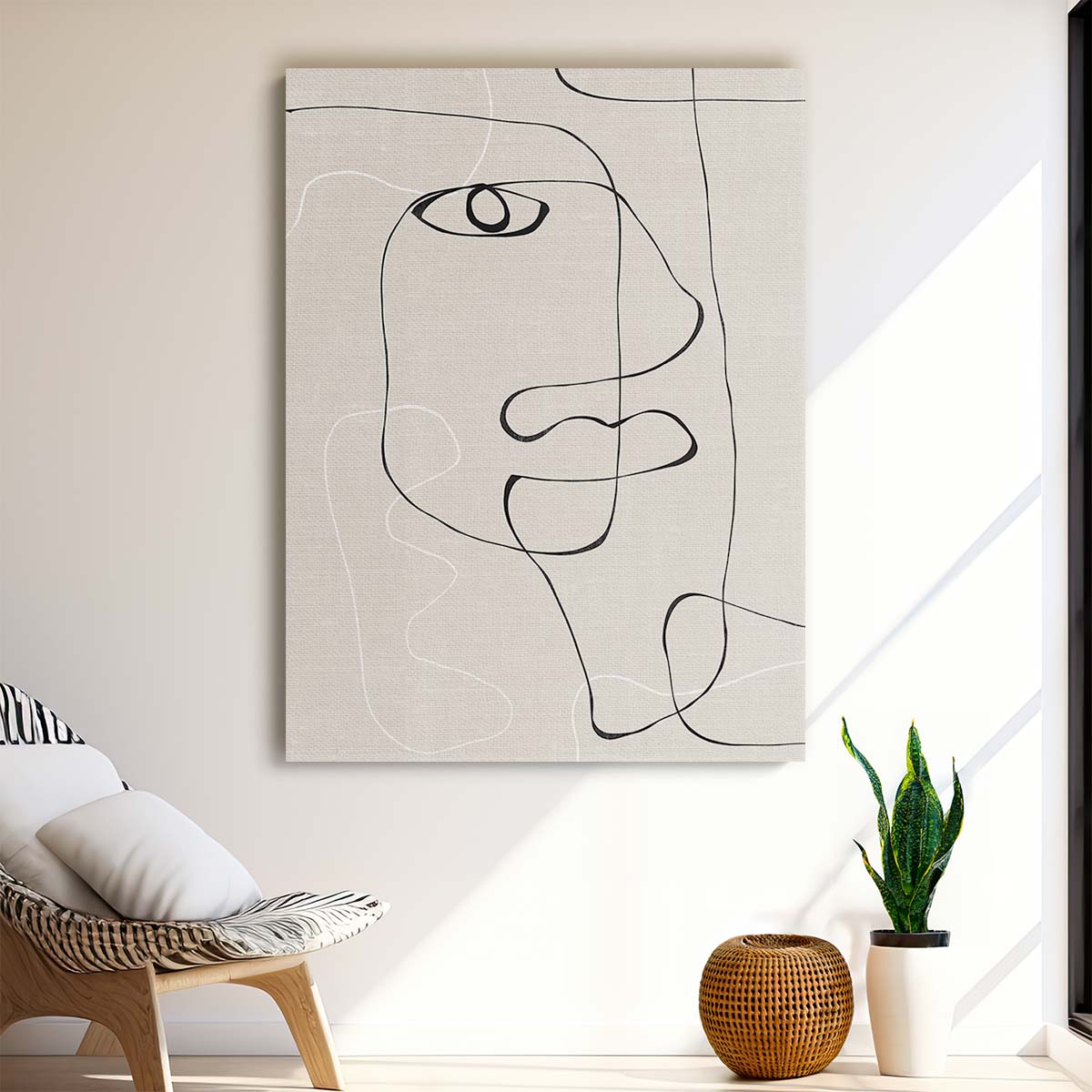 Abstract Face Illustration Line Art by THE MIUUS STUDIO by Luxuriance Designs, made in USA