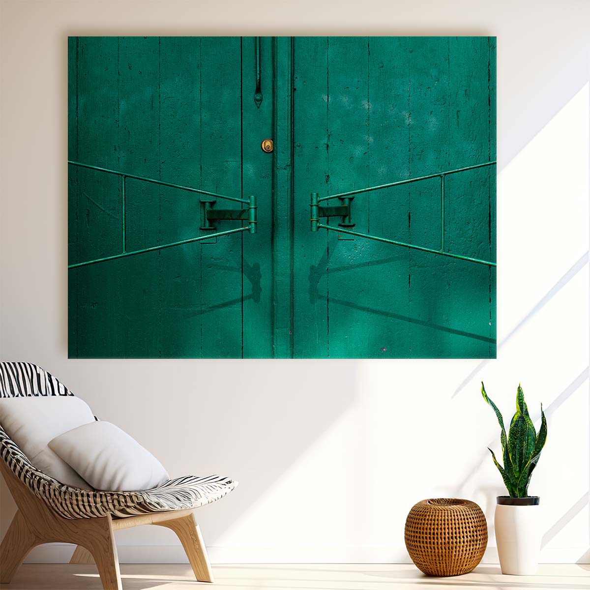 Green Gate Abstract Architecture Copenhagen Wall Art by Luxuriance Designs. Made in USA.