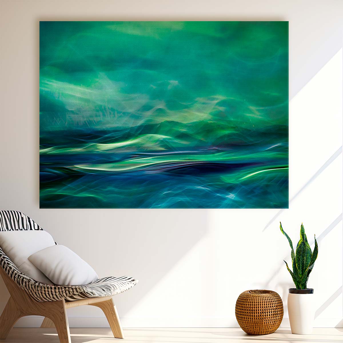 Enchanted Norway Aurora Seascape Dream Wall Art by Luxuriance Designs. Made in USA.