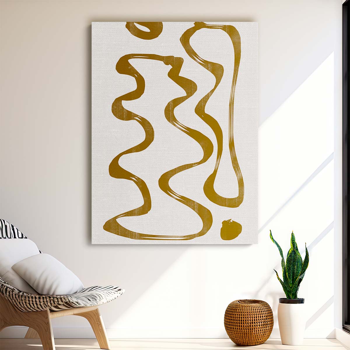 Abstract Brown Line Art Illustration No7 by THE MIUUS STUDIO by Luxuriance Designs, made in USA