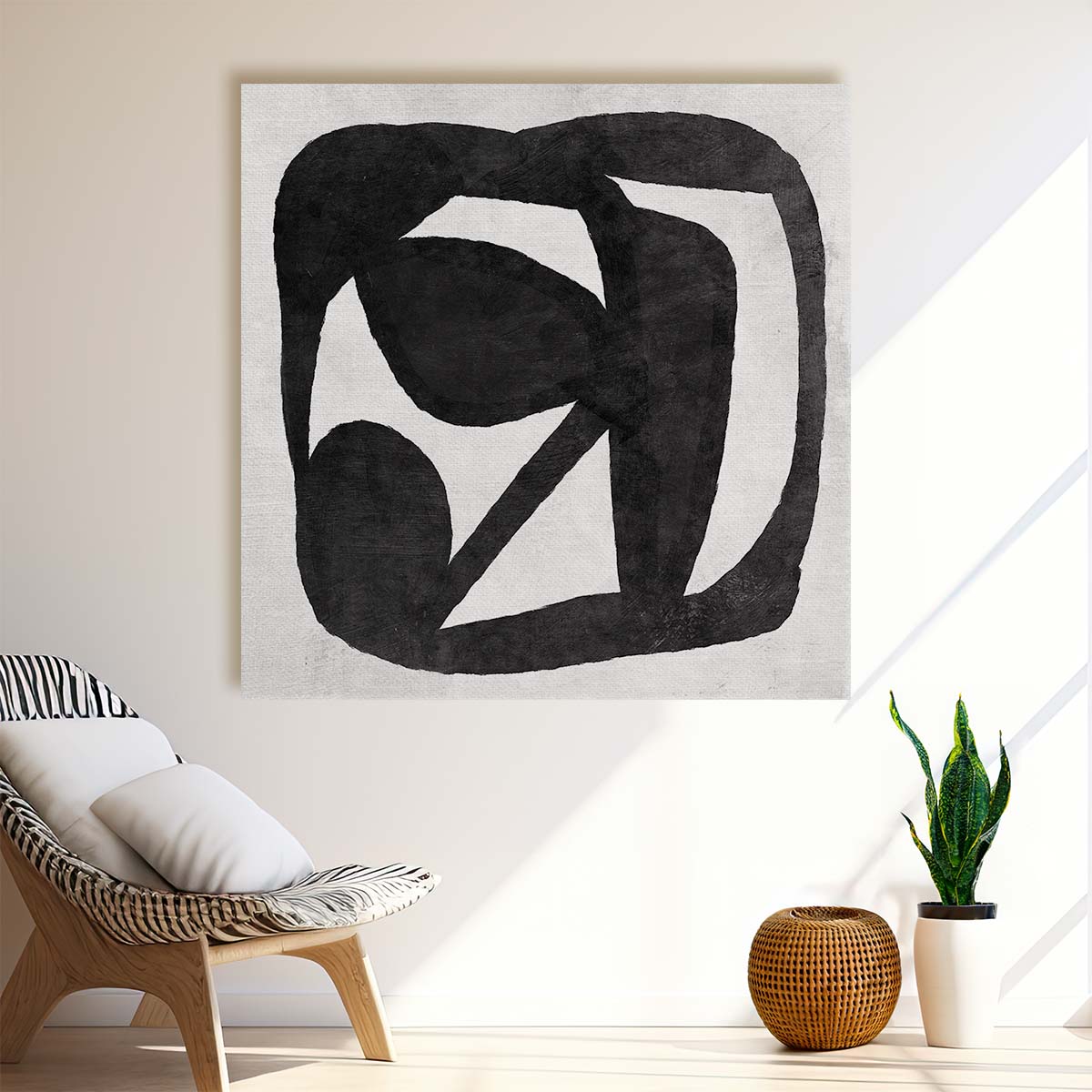 Dan Hobday Modern Minimalist Abstract Melody Brush Stroke Illustration Wall Art by Luxuriance Designs. Made in USA.