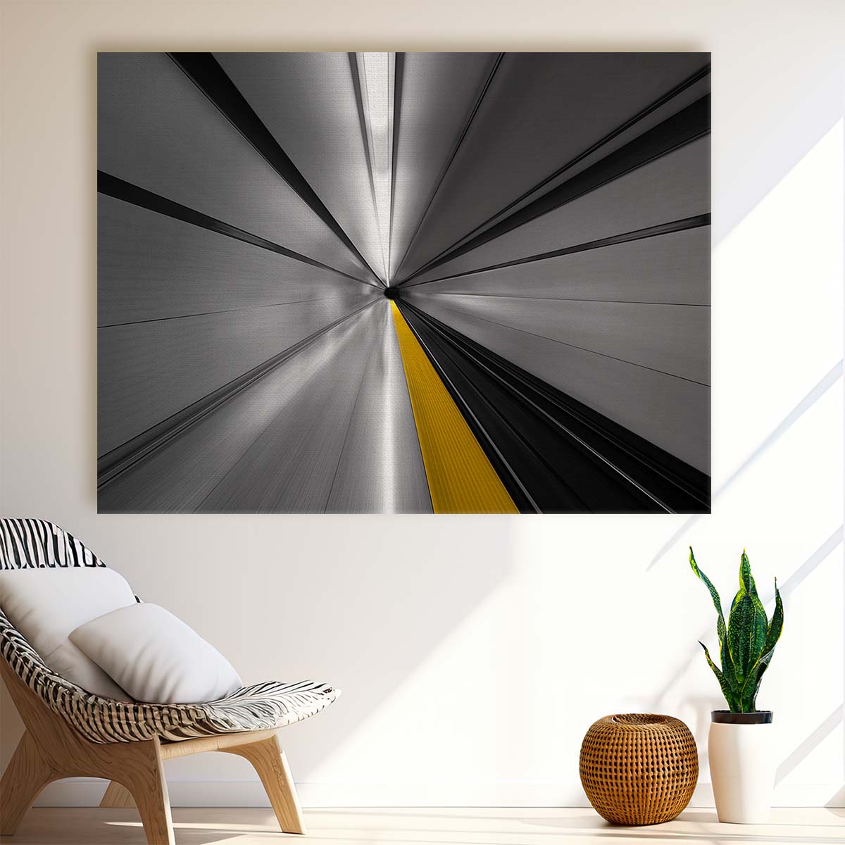 Toronto Subway Speed Lines Abstract Wall Art by Luxuriance Designs. Made in USA.