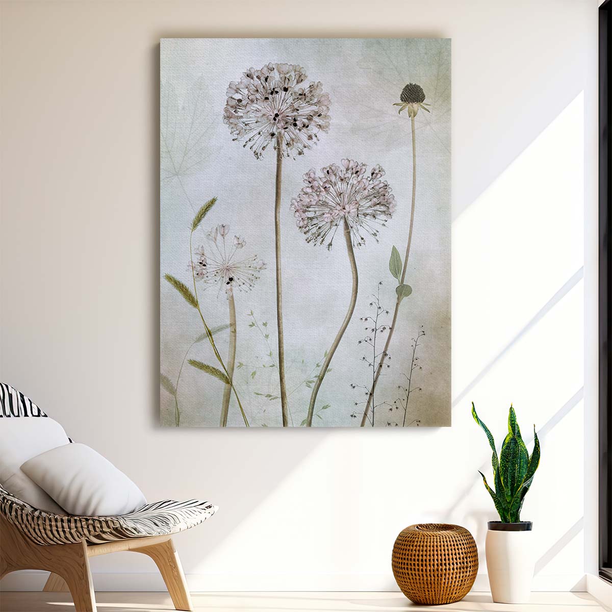 Allium Flower Macro Photography Textured Botanical Still Life Art by Luxuriance Designs, made in USA