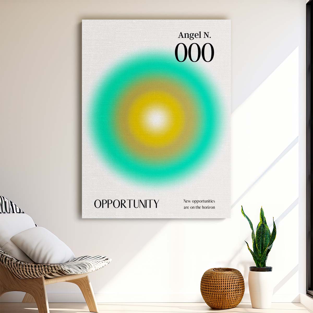 Colorful Angel Number 000 Illustration Manifestation & Positive Energy Art by Luxuriance Designs, made in USA