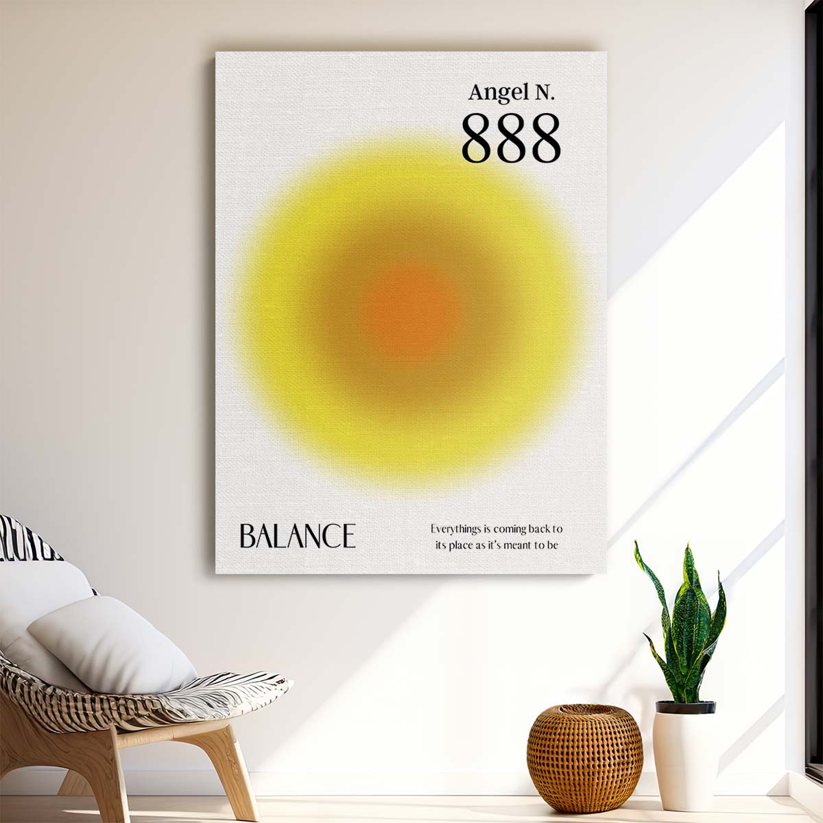 Colorful Angel Number 888 Illustration Positive Energy Manifestation Poster by Luxuriance Designs, made in USA