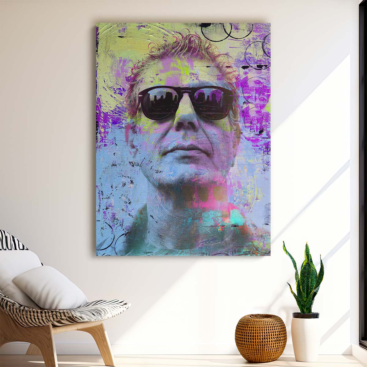 Anthony Bourdain Portrait Wall Art by Luxuriance Designs. Made in USA.