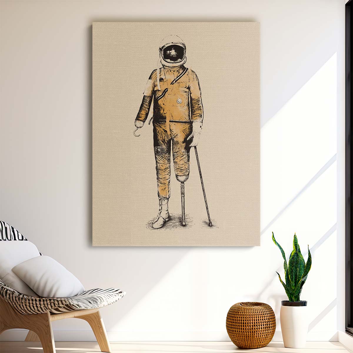 Minimalistic Space Astronaut Art Poster, Astropirate by Florent Bodart by Luxuriance Designs, made in USA