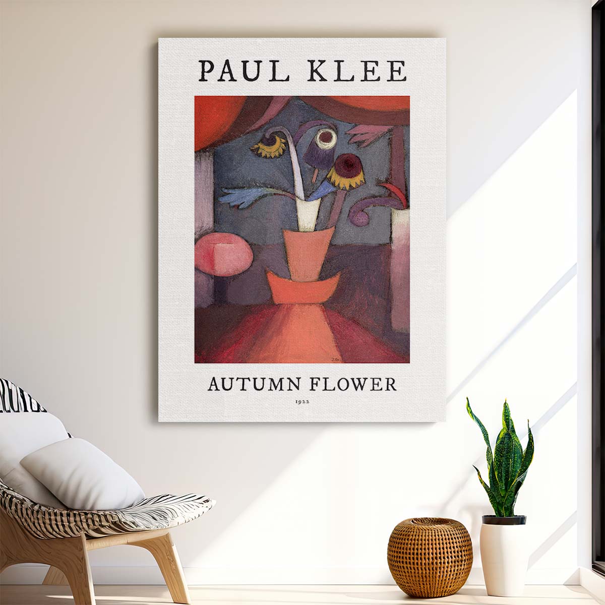 Paul Klee's 1922 Autumn Flower Modern Art Illustration by Luxuriance Designs, made in USA
