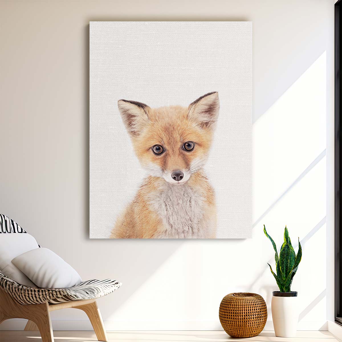 Cute Baby Fox Cub Portrait, Animal Photography by Luxuriance Designs, made in USA