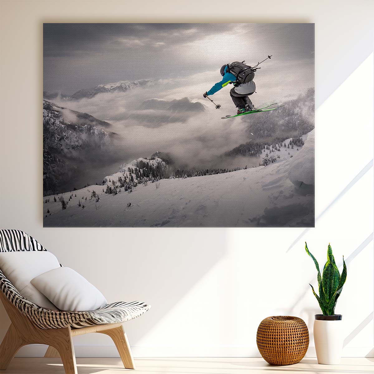 Alpine Skiing Adventure Winter Landscape & Extreme Sports Wall Art