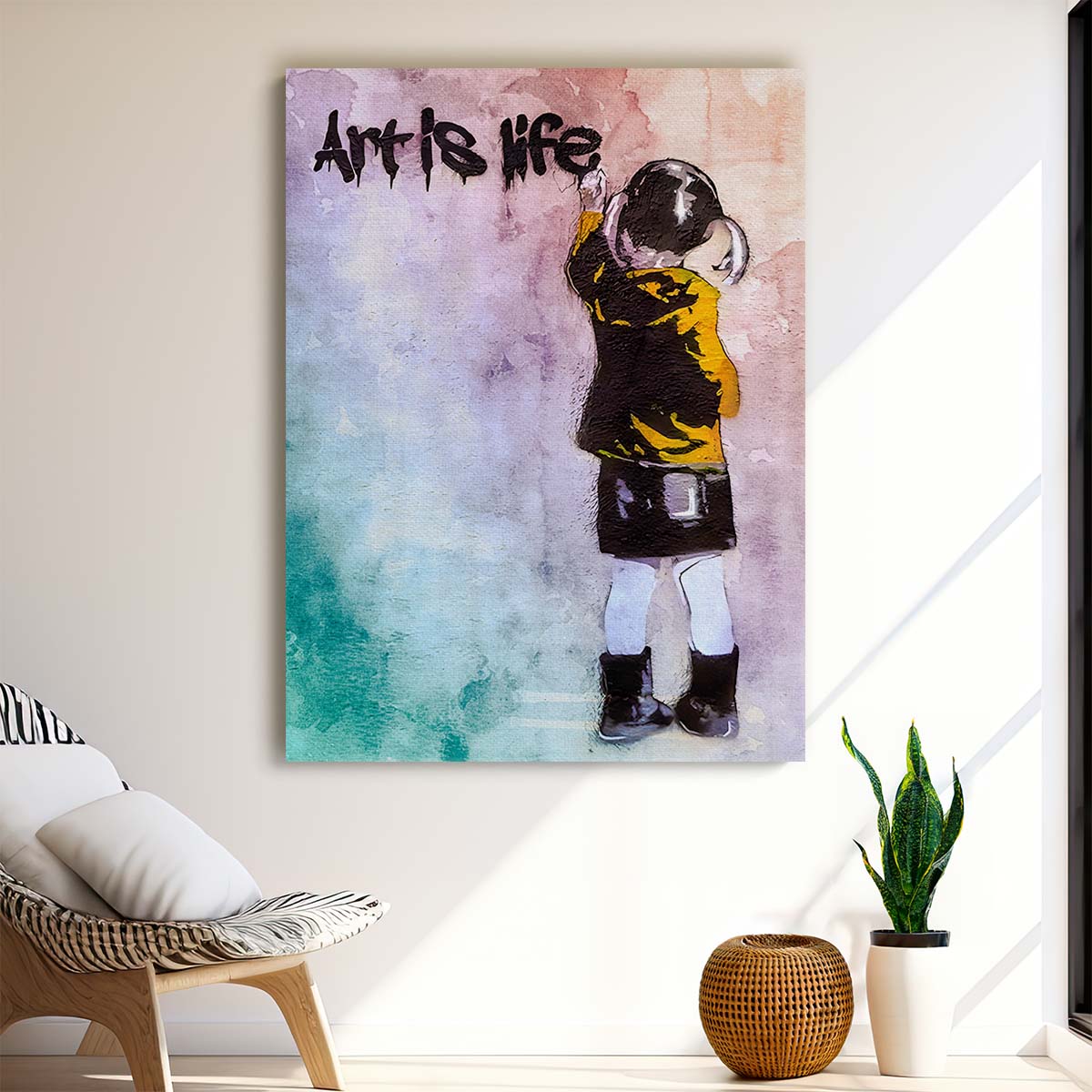 Banksy Art is Life Wall Art by Luxuriance Designs. Made in USA.