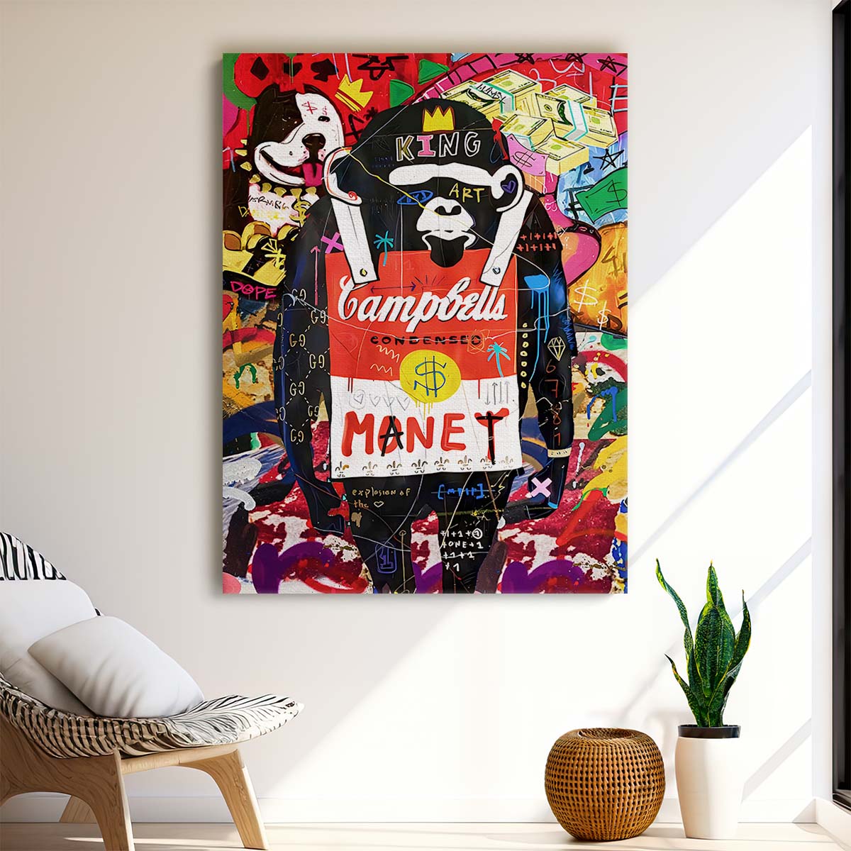 Banksy Monkey King Graffiti Wall Art by Luxuriance Designs. Made in USA.