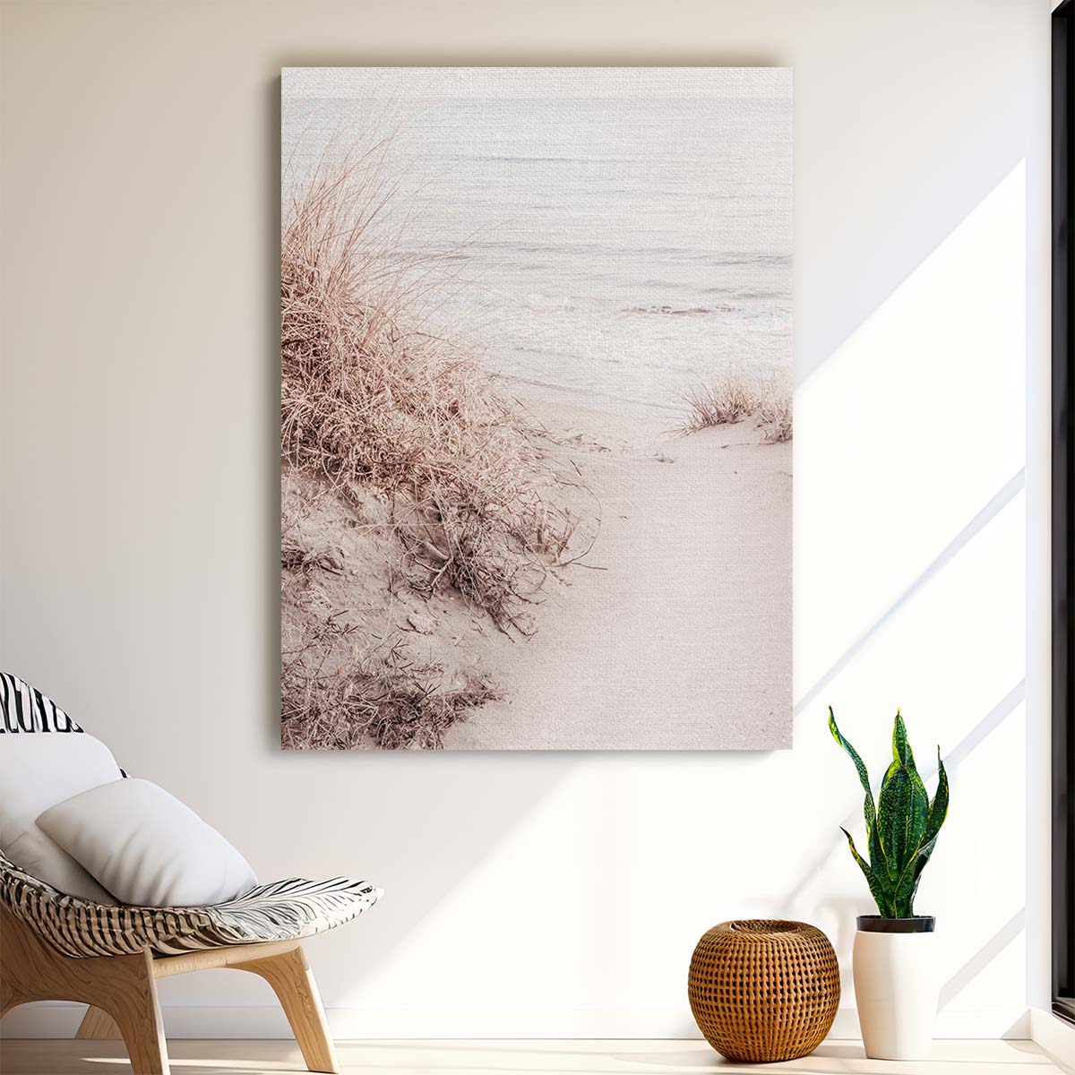 Coastal Beige Beach Sand Dunes Photography, Seascape Wall Art by Luxuriance Designs, made in USA