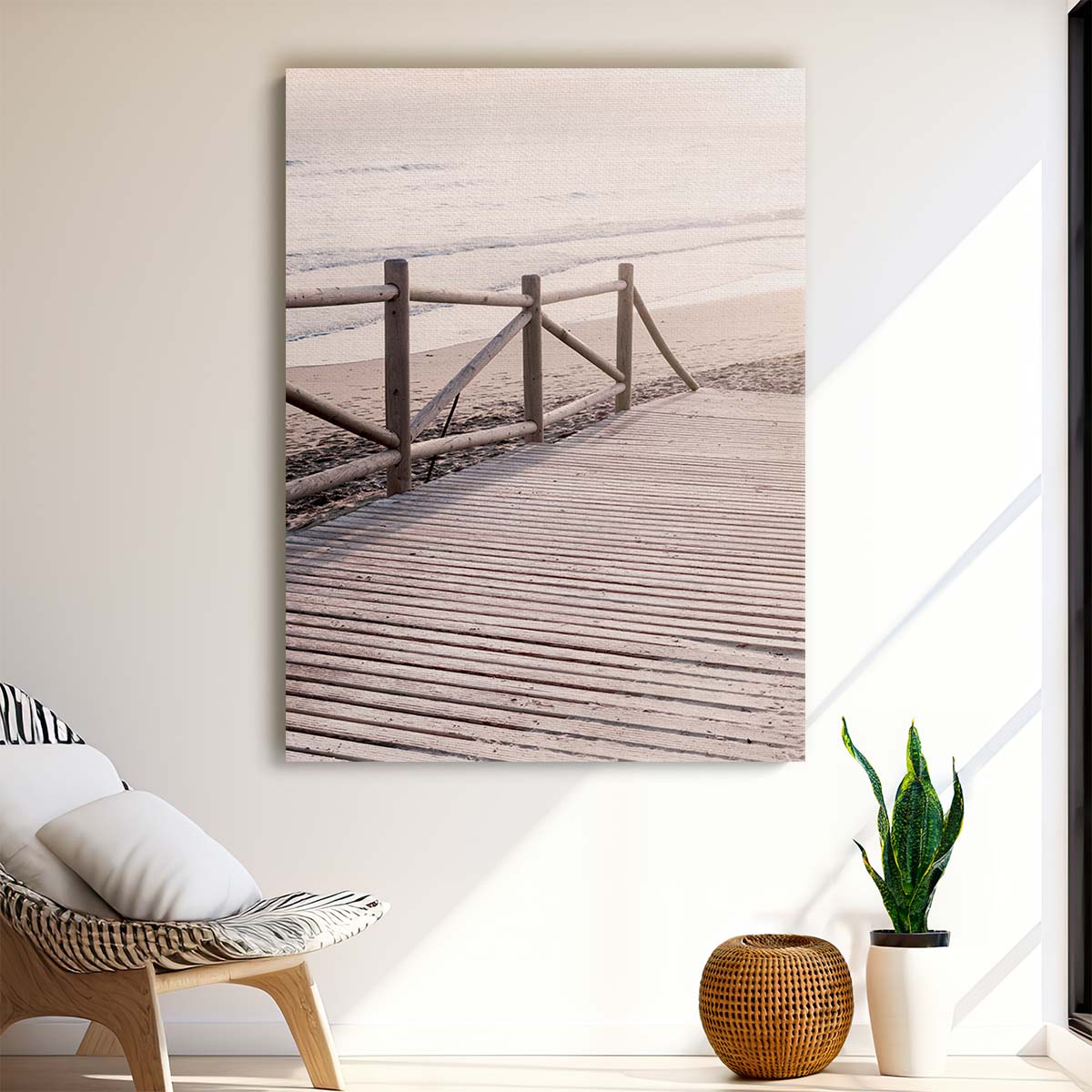 Coastal Landscape Photography Beach, Sea, Sand, Boardwalk Seascape by Luxuriance Designs, made in USA