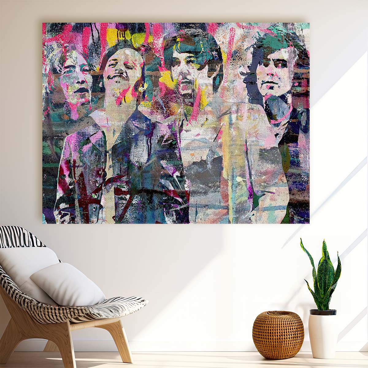 Beatles The Fab Four Graffiti Wall Art by Luxuriance Designs. Made in USA.