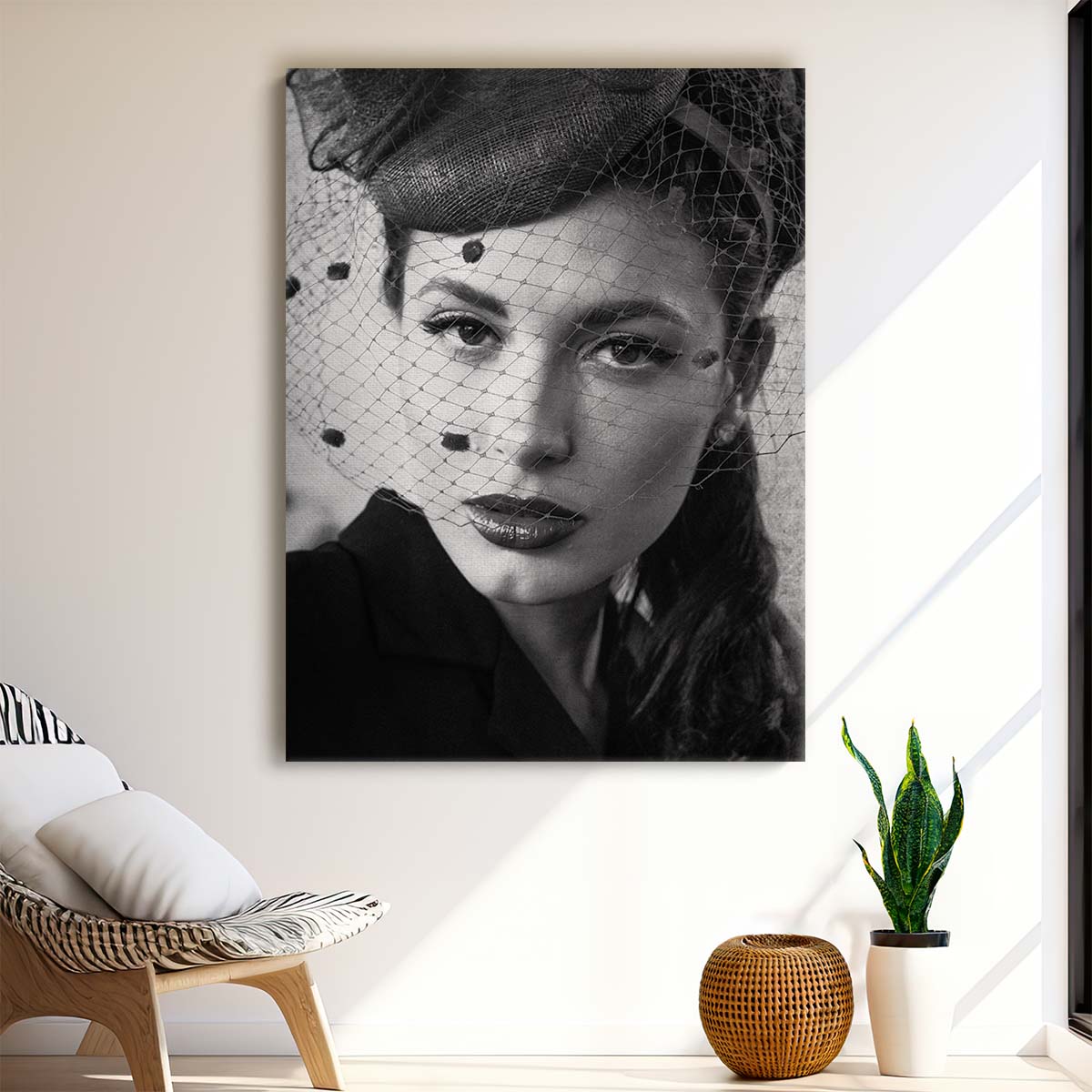 Elegant Vintage Woman Portrait in Monochrome - Nostalgic Figurative Photography by Luxuriance Designs, made in USA