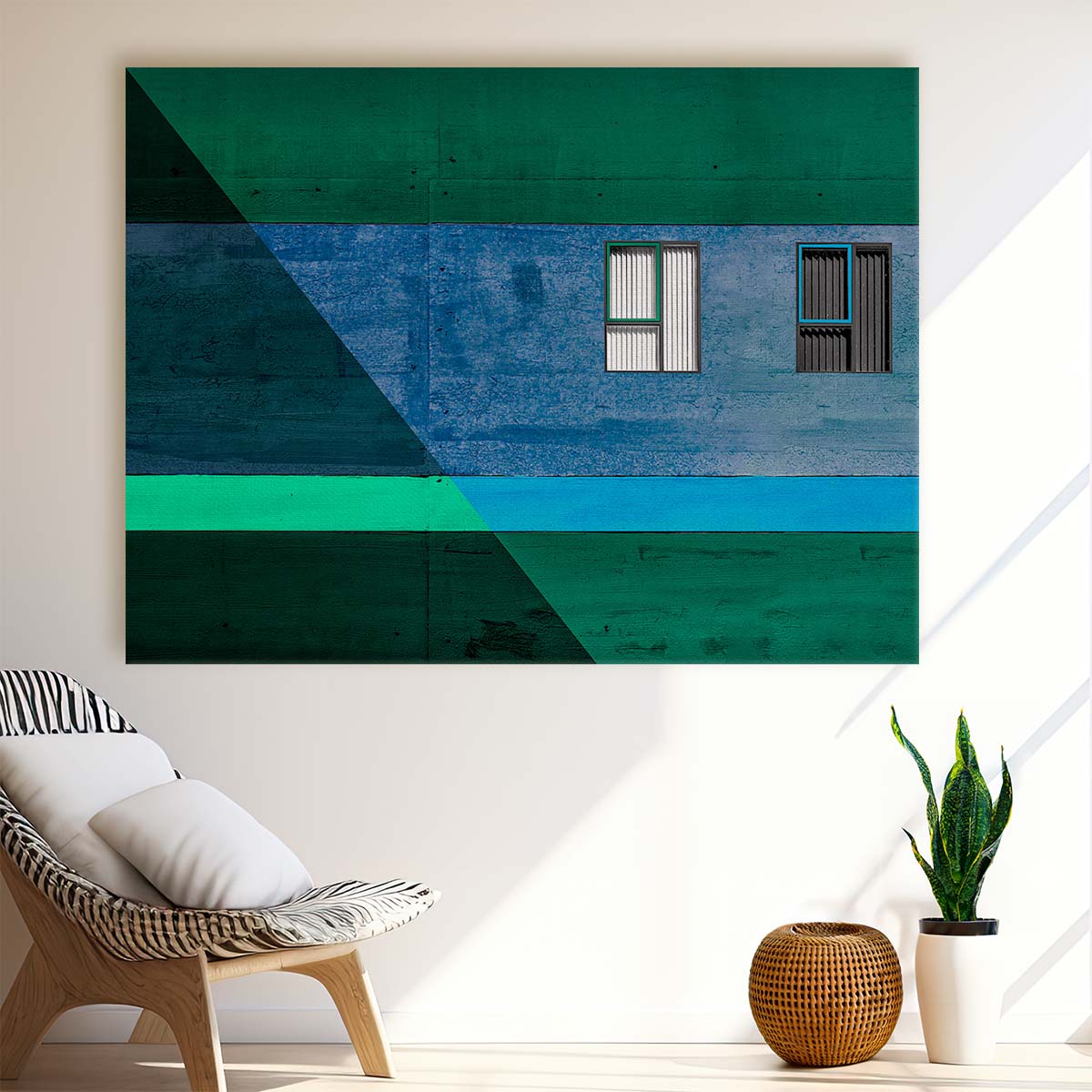 Geometric Blinds & Windows Abstract Denmark Wall Art by Luxuriance Designs. Made in USA.