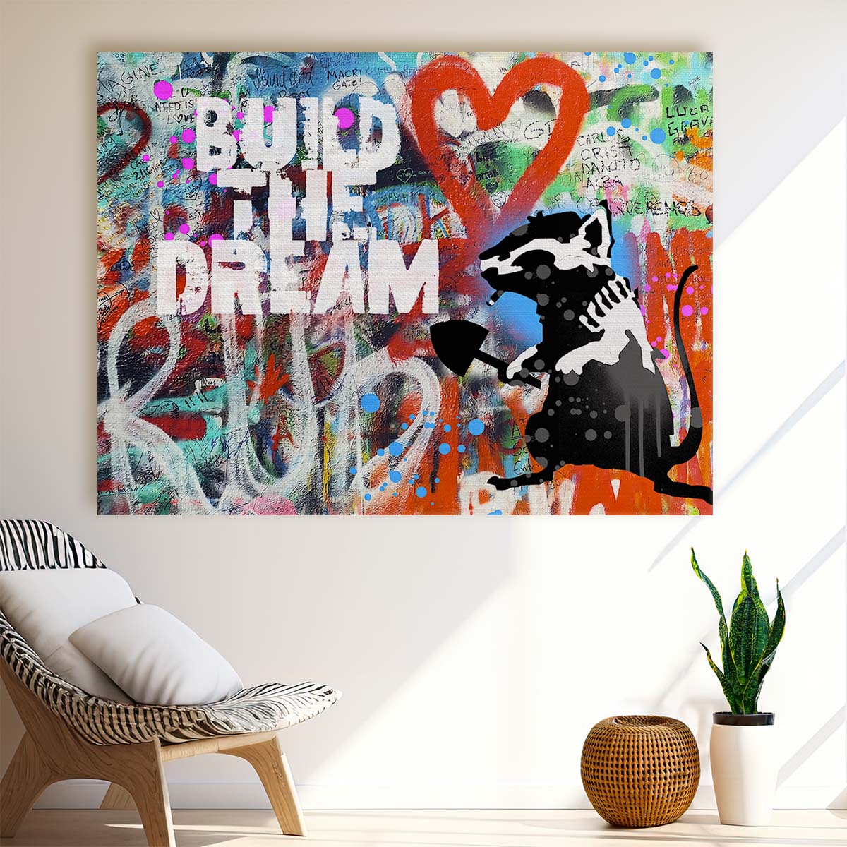Build The Dream Graffiti Wall Art by Luxuriance Designs. Made in USA.
