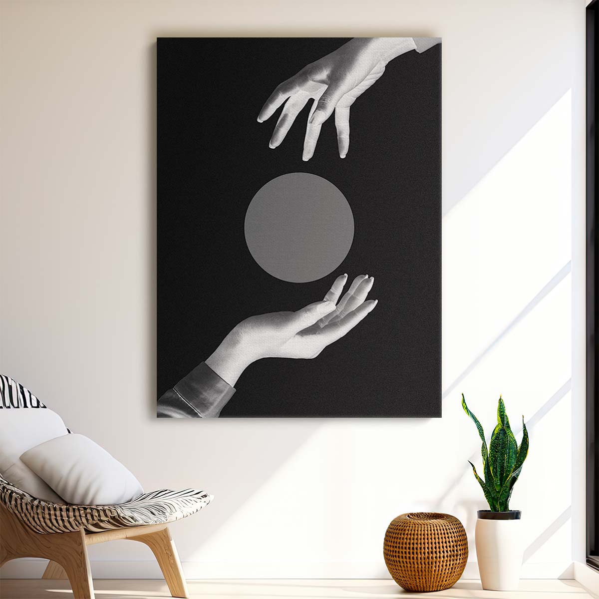 Mid-Century Abstract Monochrome Hand Collage Photography Wall Art by Luxuriance Designs, made in USA