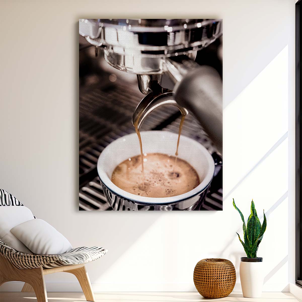 Barista's Espresso Drip Coffee Cup, Still-Life Photography Art by Luxuriance Designs, made in USA