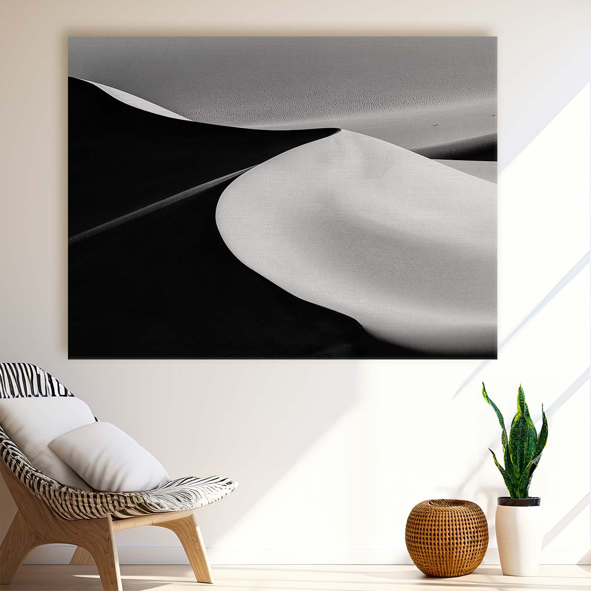 Minimalist Desert Dunes Landscape Abstract Wall Art by Luxuriance Designs. Made in USA.