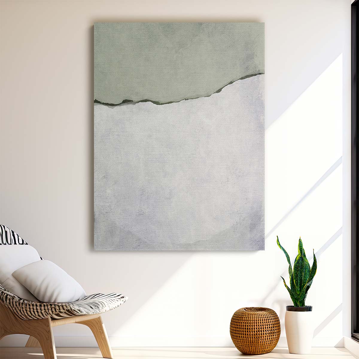 Modern Minimalistic Abstract Illustration by Dan Hobday 'Divided' by Luxuriance Designs, made in USA