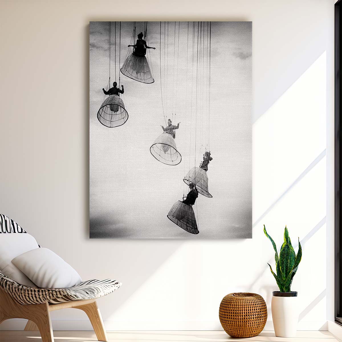 Romanian Summer Theatre Festival BW Vintage Angels Photography Wall Art by Luxuriance Designs, made in USA