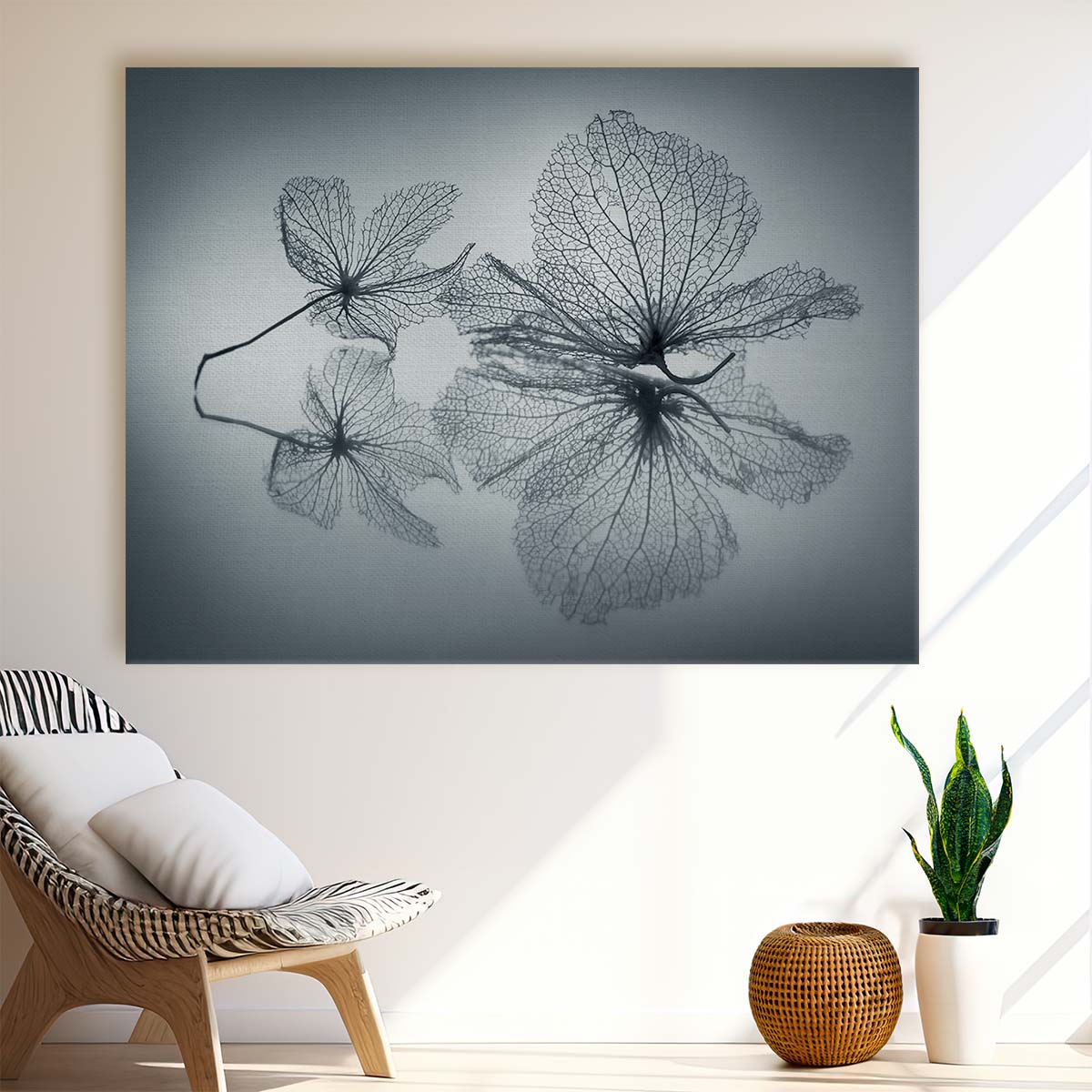 Serene Hydrangea Elegance Delicate Floral Wall Art by Luxuriance Designs. Made in USA.