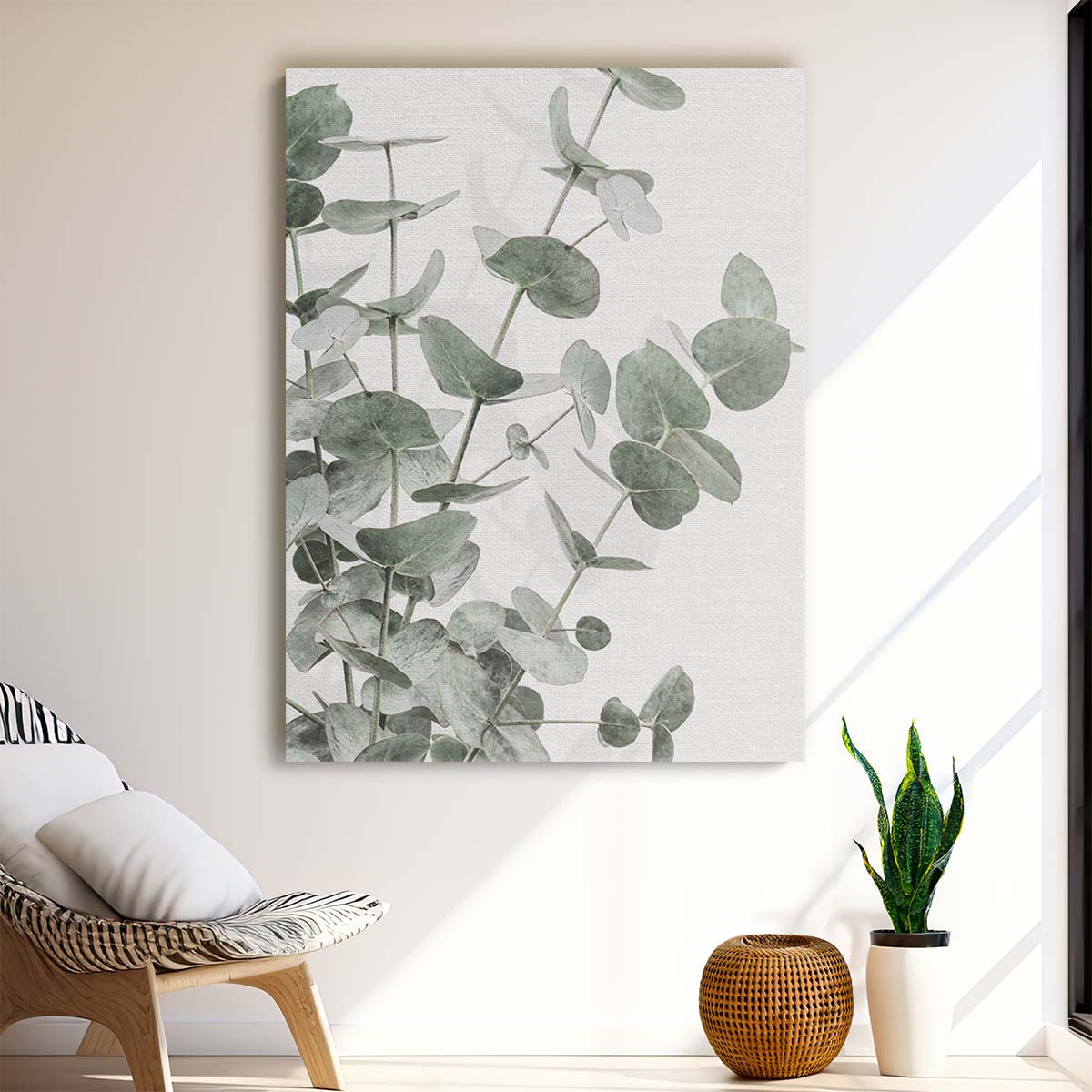 Botanical Eucalyptus Leaves Still Life Photography Wall Art by Luxuriance Designs, made in USA