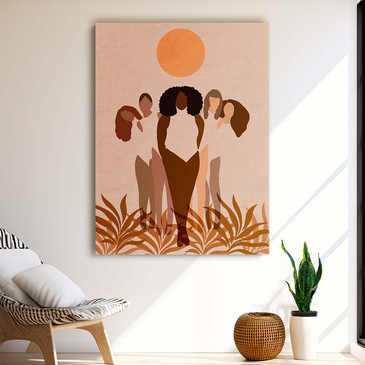 Empowered Colorful Boho Women Illustration with Botanicals by Luxuriance Designs, made in USA