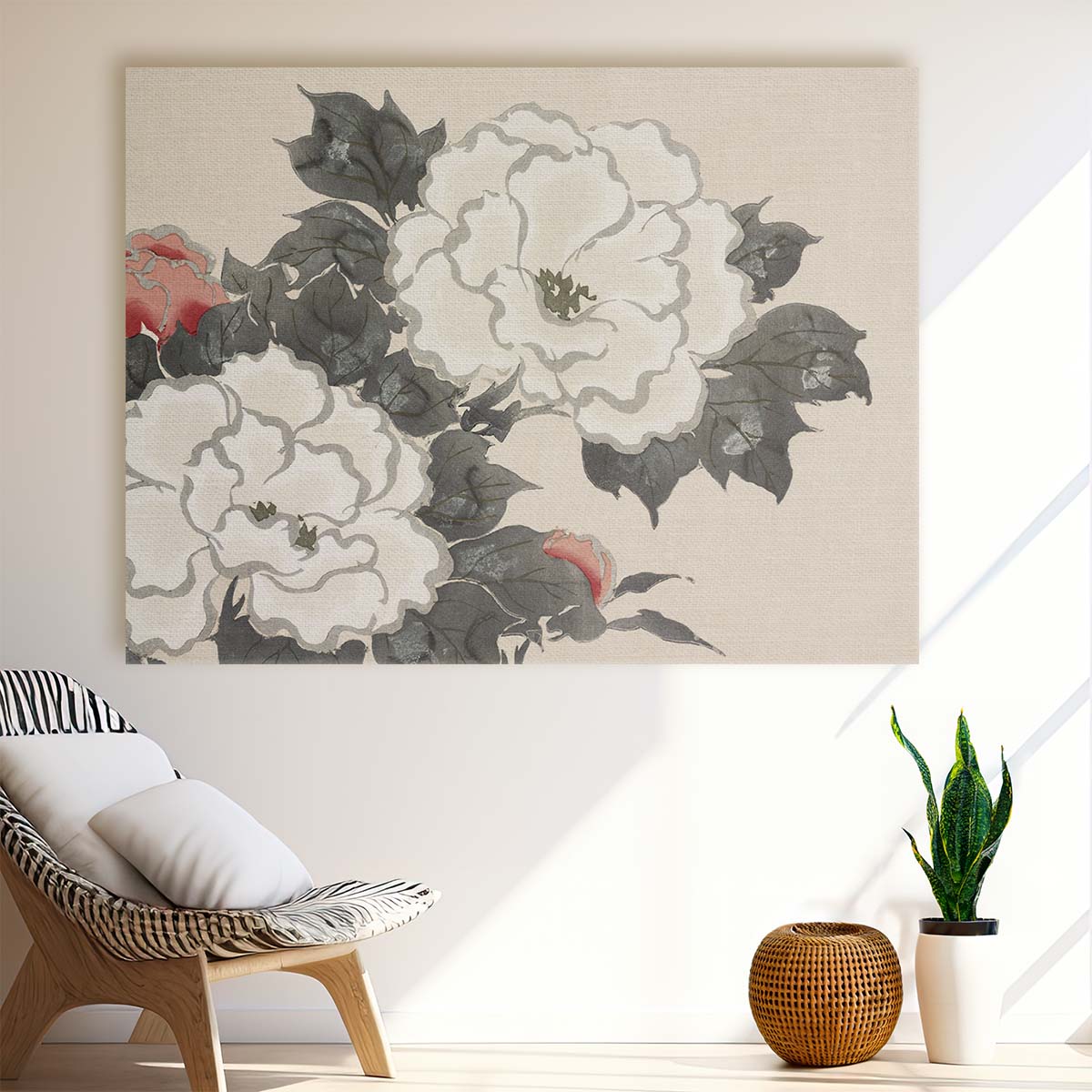 Vintage Japanese Floral Ukiyoe Blossoms Poster Wall Art by Luxuriance Designs. Made in USA.