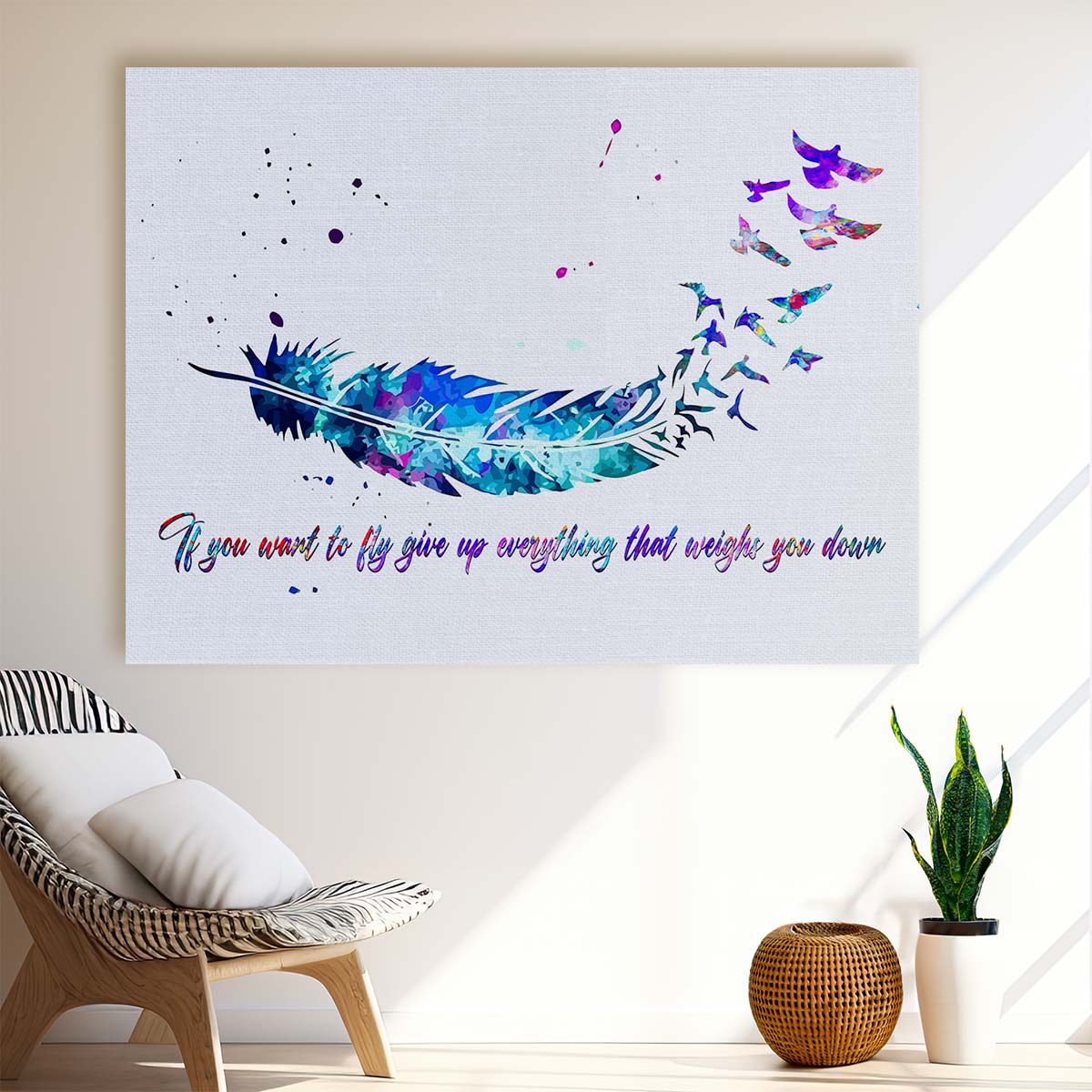 Fly Like A Bird Wall Art by Luxuriance Designs. Made in USA.